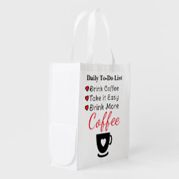 Trinke mehr Kaffee rot Wiederverwendbare Einkaufstasche