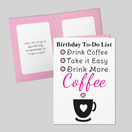 Trinke mehr Kaffee weiß rosa Geburtstag Karte