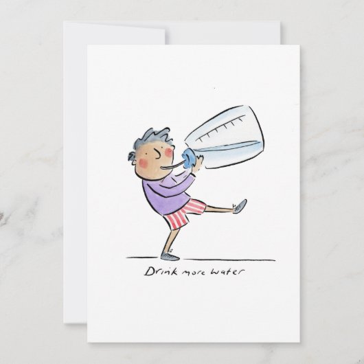 Trinke mehr Wasser Einladung (Vorderseite)