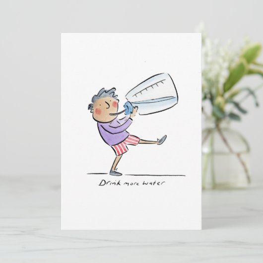 Trinke mehr Wasser Einladung (Stehend Vorderseite)