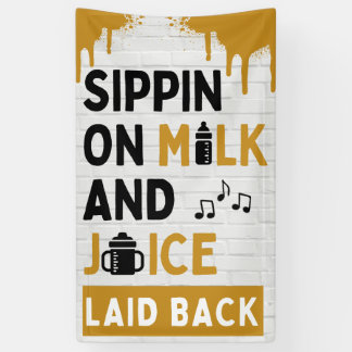 Trinke Milch und Juice Gold & Black Hip Hop Banner