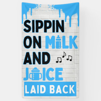 Trinke Milch und Saft Blue & Black Hip Hop Banner