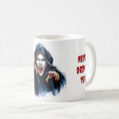 Trinke nie Tea Gothic Vampiress Funny Halloween Kaffeetasse (VorderseiteRechts)