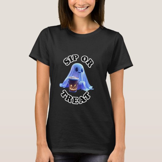 Trinke oder behandle süßen Geist, der Pumpkin Spic T-Shirt (Vorderseite)