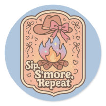 Trinke, S'more, Wiederhole - Retro-Camp-Abzeichen