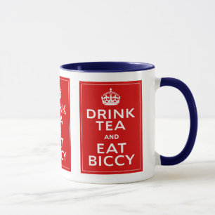 Trinke Tee und iss Kekse ~ Britischer Spaß Tasse