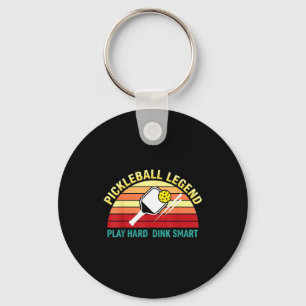 Trinke verantwortungsvoll Retro-Pickleball lustig Schlüsselanhänger