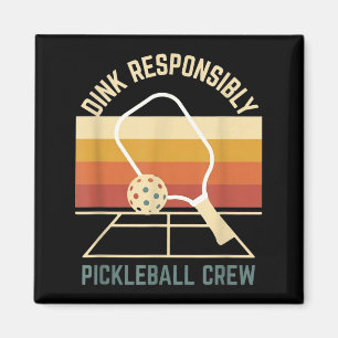 Trinke verantwortungsvoll Retro-Pickleball-Vintage Magnet