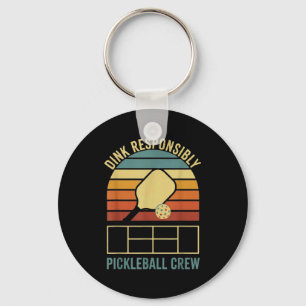 Trinke verantwortungsvoll Retro-Pickleball-Vintage Schlüsselanhänger
