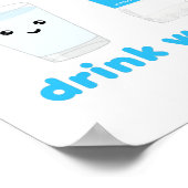 Trinke Wasser - Kawaii-Design Poster (Ecke)