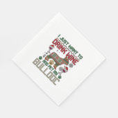 Trinke Wein Bulldogge Hund hässlicher Pullover Wei Serviette (Ecke)