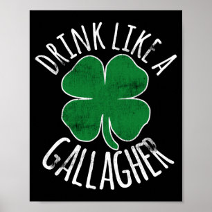 Trinke wie ein Gallagher St Patricks Day Bier Sham Poster