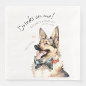 Trinken auf meinem deutschen Sheperd-Wasserfarben- Serviette (Vorderseite)