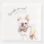 Trinken auf meinem französischen Bulldoggen Wasser Serviette (Vorderseite)