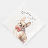 Trinken auf meinem französischen Bulldoggen Wasser Serviette (Ecke)