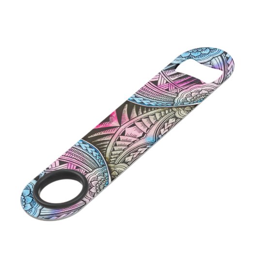 Trinken Barkeeper Muster Monogramm Name Speed Flaschenöffner (Vorderseite Schrägansicht)