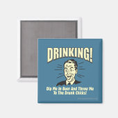 Trinken: Betrunkene Schläger mit Bierwürfeln Magnet (Vorderseite/Rückseite)