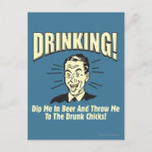 Trinken: Betrunkene Schläger mit Bierwürfeln Postkarte (Vorderseite)