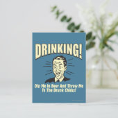 Trinken: Betrunkene Schläger mit Bierwürfeln Postkarte (Stehend Vorderseite)