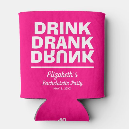 Trinken Betrunkener Junggeselinnen-Abschied trinke Dosenkühler (Rückseite)