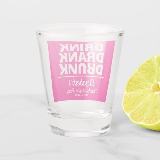 Trinken Betrunkener Junggeselinnen-Abschied trinke Schnapsglas (Rückseite)