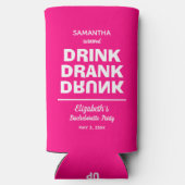 Trinken Betrunkener Junggeselinnen-Abschied trinke Selters Dosenkühler (Rückseite)