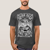 Trinken Bier Hail Satan I Satanic Baphomet I T-Shirt (Vorderseite)