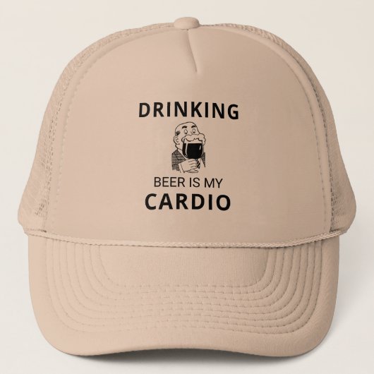 Trinken Bier ist mein Cardio Trucker Hut Truckerkappe (Vorderseite)