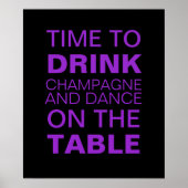 Trinken Champagner Party Poster in Lila (Vorne)