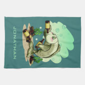 Trinken Fisch individuelle Name Handtuch (Horizontal)