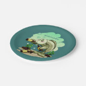 Trinken Fisch individuelle Name Papier Teller (Schrägansicht)