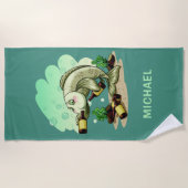 Trinken Fisch individuelle Name Strandtuch (Vorderseite)