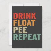 Trinken Float Pee Wiederholen Funny Kanufahren Pad Einladung (Vorderseite)