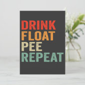 Trinken Float Pee Wiederholen Funny Kanufahren Pad Einladung (Stehend Vorderseite)