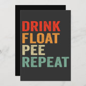 Trinken Float Pee Wiederholen Funny Kanufahren Pad Einladung (Vorne/Hinten)