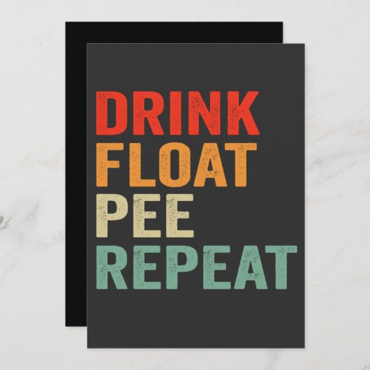 Trinken Float Pee Wiederholen Funny Kanufahren Pad Einladung (Vorne/Hinten)