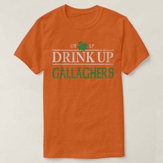 Trinken Gallaghers Irish St Patricks Day T-Shirt (Design vorne)