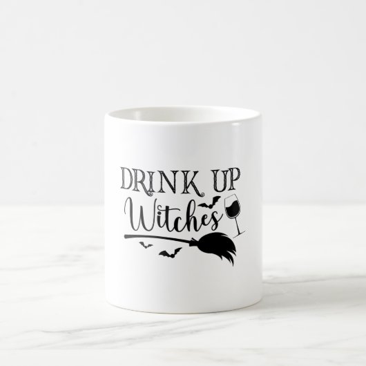 Trinken Hexen Halloween Funny Slogan Kaffeetasse (Mittel)