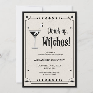 Trinken Hexen Halloween Junggeselinnen-Abschied In Einladung