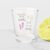 Trinken in meiner Hand, Zehen in der Sonne Schnapsglas (Rückseite)