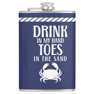 Trinken in meiner Hand Zitat Nautical Beach Sommer Flachmann
