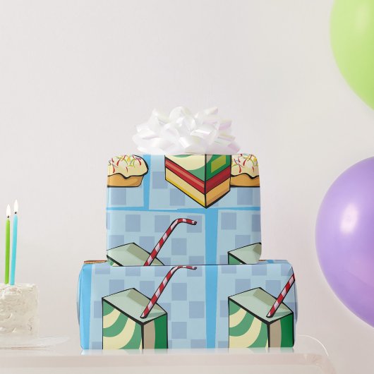 Trinken mit einem Strohumpfpapier Geschenkpapier