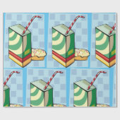 Trinken mit einem Strohumpfpapier Geschenkpapier (Flach)