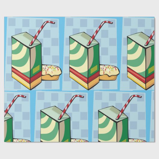 Trinken mit einem Strohumpfpapier Geschenkpapier (Flach)