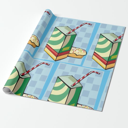 Trinken mit einem Strohumpfpapier Geschenkpapier (Ungerollt)