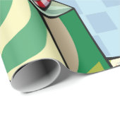 Trinken mit einem Strohumpfpapier Geschenkpapier (Rolleneckpunkt)