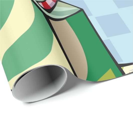 Trinken mit einem Strohumpfpapier Geschenkpapier (Rolleneckpunkt)