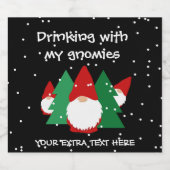 Trinken mit meinen Gnomen lustige Weihnachten Bierflaschenetikett (Einzelnes Label)
