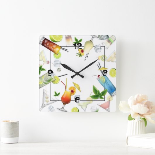 trinken quadratische wanduhr (Zuhause)