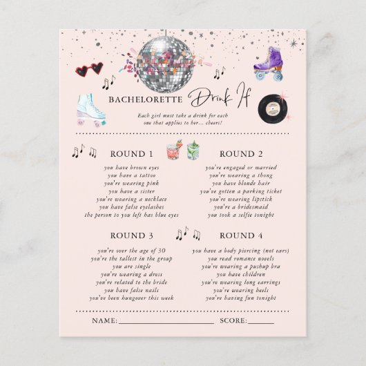 Trinken | Roller Skaten Junggeselinnen-Abschied Ga (Vorderseite)